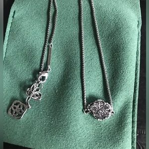 Kendra Scott Tess Pendant Necklace - Platinum Druzy